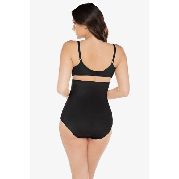 Miraclesuit Tummy Tuck High Waist Brief Large Black Compression Shapewear 2415 - Picture 7 of 8